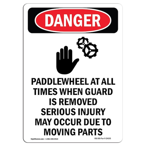 Safety Sign, OSHA Danger, 5" Height, LockoutTagout Paddlewheel, Portrait, 10PK